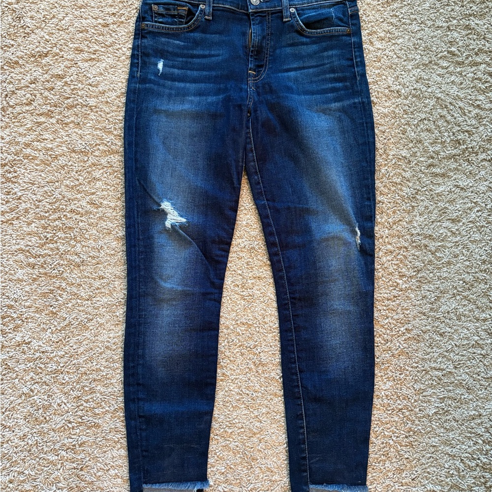 7 For All Mankind Dark Blue Ankle Jeans